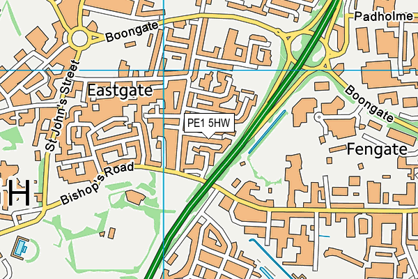 PE1 5HW map - OS VectorMap District (Ordnance Survey)