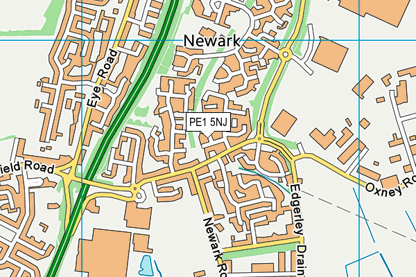 PE1 5NJ map - OS VectorMap District (Ordnance Survey)