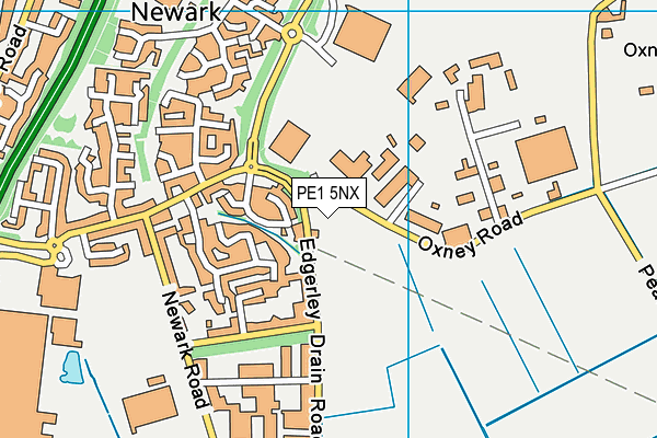 PE1 5NX map - OS VectorMap District (Ordnance Survey)