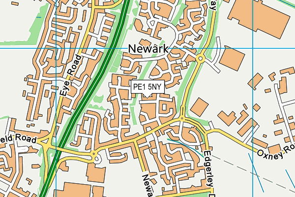 PE1 5NY map - OS VectorMap District (Ordnance Survey)