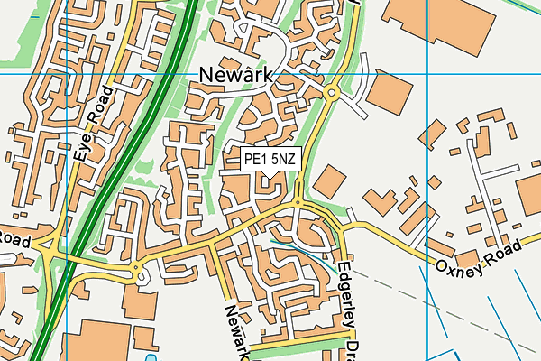 PE1 5NZ map - OS VectorMap District (Ordnance Survey)