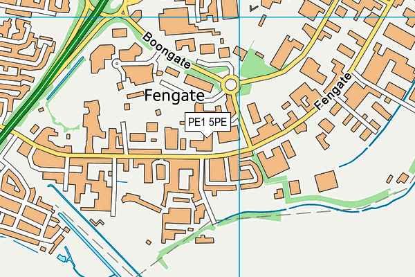 PE1 5PE map - OS VectorMap District (Ordnance Survey)