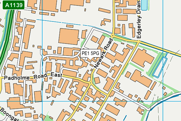 PE1 5PG map - OS VectorMap District (Ordnance Survey)