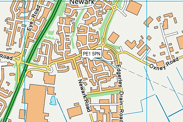 PE1 5PN map - OS VectorMap District (Ordnance Survey)