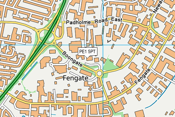 PE1 5PT map - OS VectorMap District (Ordnance Survey)