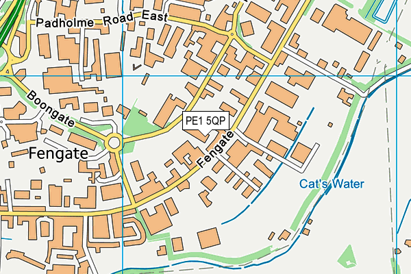 PE1 5QP map - OS VectorMap District (Ordnance Survey)
