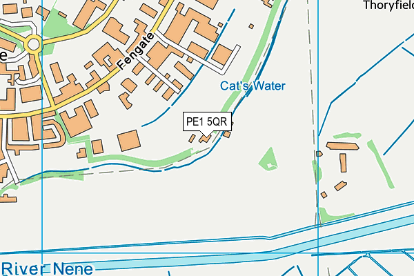 PE1 5QR map - OS VectorMap District (Ordnance Survey)