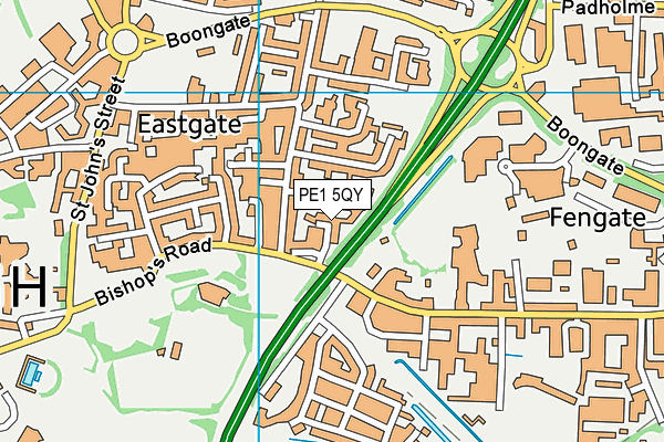PE1 5QY map - OS VectorMap District (Ordnance Survey)