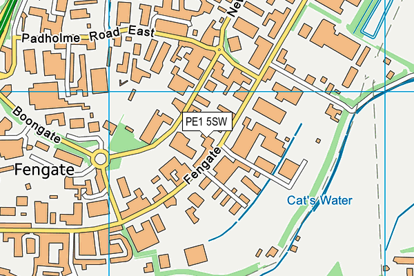 PE1 5SW map - OS VectorMap District (Ordnance Survey)