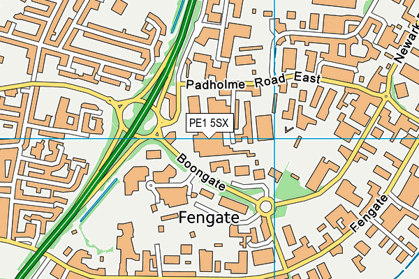 PE1 5SX map - OS VectorMap District (Ordnance Survey)
