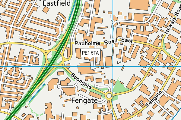 PE1 5TA map - OS VectorMap District (Ordnance Survey)