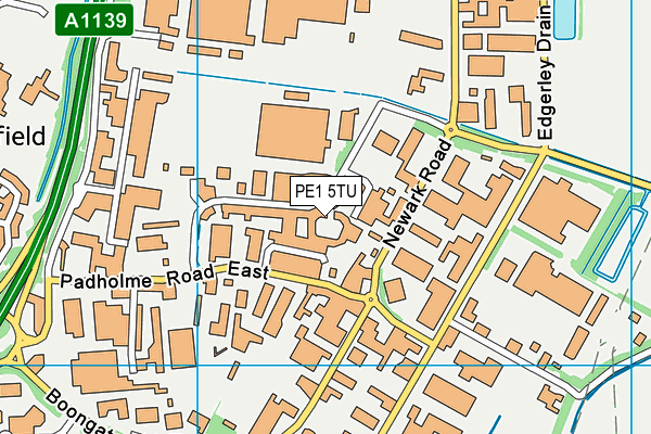 PE1 5TU map - OS VectorMap District (Ordnance Survey)
