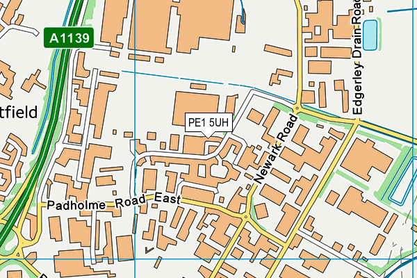 PE1 5UH map - OS VectorMap District (Ordnance Survey)