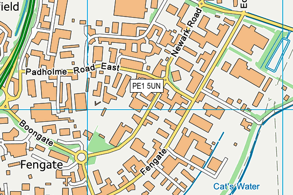 PE1 5UN map - OS VectorMap District (Ordnance Survey)
