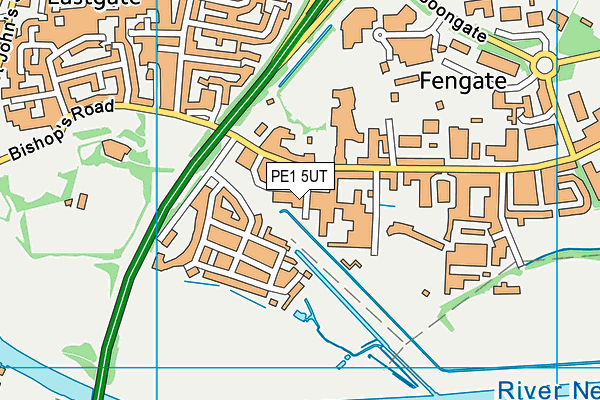 PE1 5UT map - OS VectorMap District (Ordnance Survey)