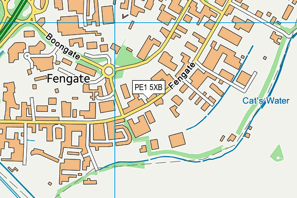 PE1 5XB map - OS VectorMap District (Ordnance Survey)