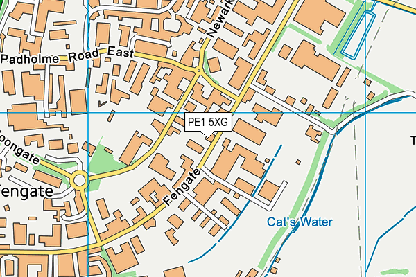 PE1 5XG map - OS VectorMap District (Ordnance Survey)