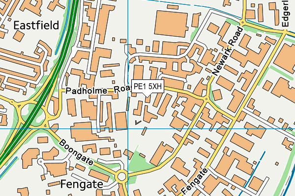 PE1 5XH map - OS VectorMap District (Ordnance Survey)