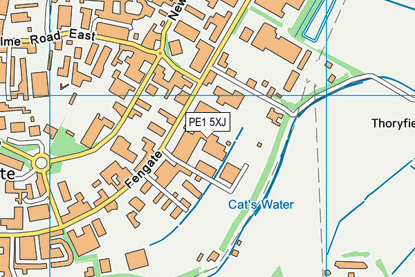 PE1 5XJ map - OS VectorMap District (Ordnance Survey)