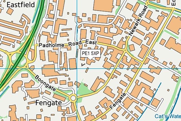 PE1 5XP map - OS VectorMap District (Ordnance Survey)