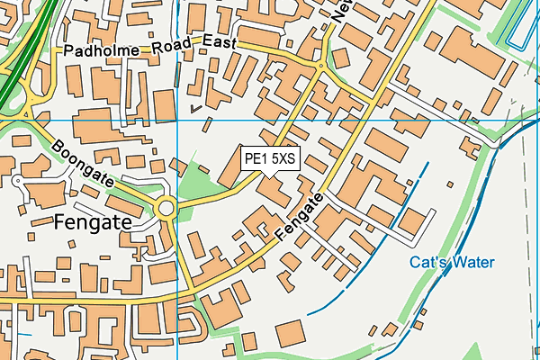 PE1 5XS map - OS VectorMap District (Ordnance Survey)