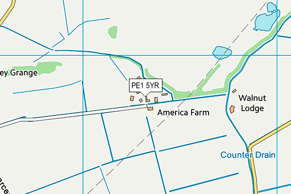 PE1 5YR map - OS VectorMap District (Ordnance Survey)
