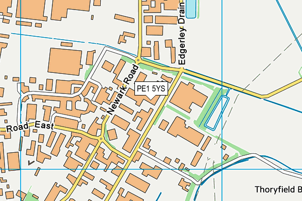 PE1 5YS map - OS VectorMap District (Ordnance Survey)