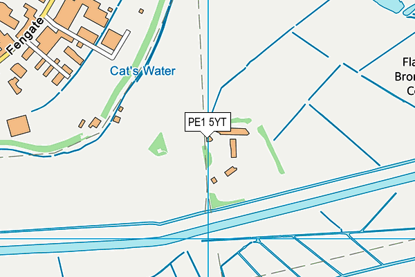 PE1 5YT map - OS VectorMap District (Ordnance Survey)