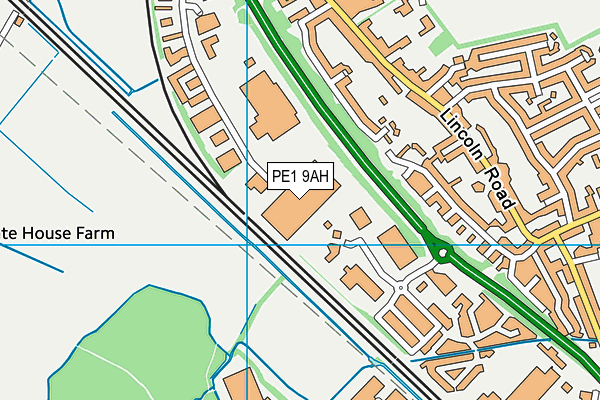 PE1 9AH map - OS VectorMap District (Ordnance Survey)