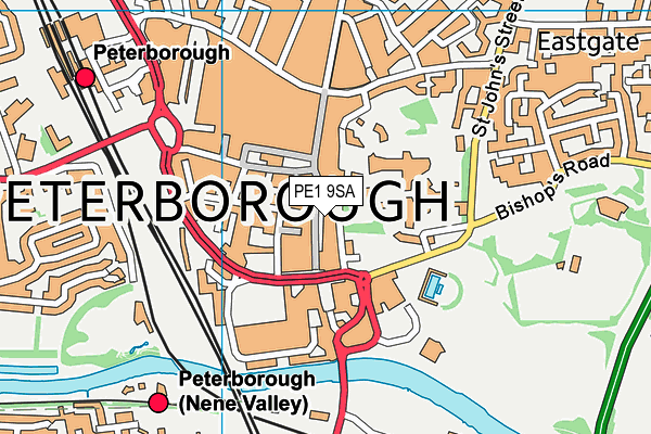 PE1 9SA map - OS VectorMap District (Ordnance Survey)