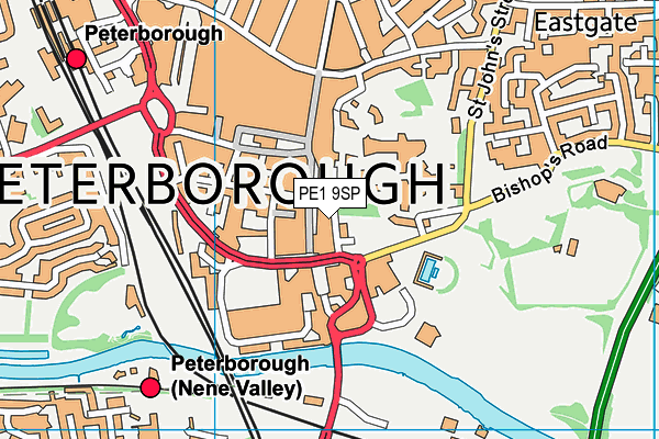 PE1 9SP map - OS VectorMap District (Ordnance Survey)