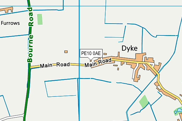 PE10 0AE map - OS VectorMap District (Ordnance Survey)