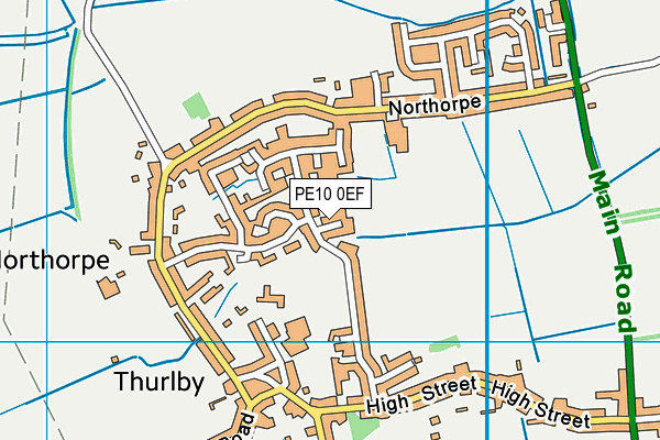 PE10 0EF map - OS VectorMap District (Ordnance Survey)
