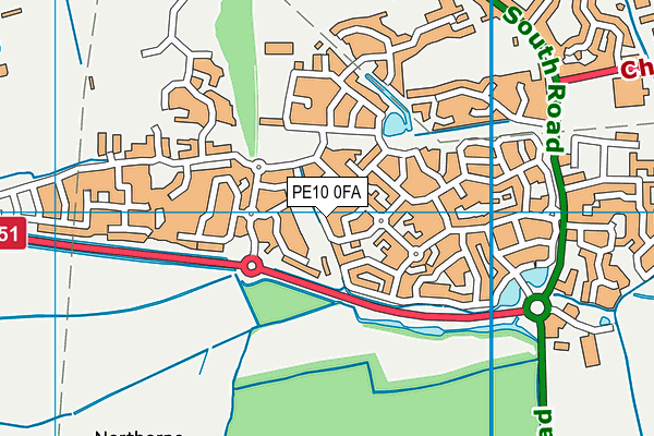 PE10 0FA map - OS VectorMap District (Ordnance Survey)