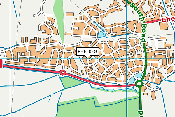 PE10 0FG map - OS VectorMap District (Ordnance Survey)