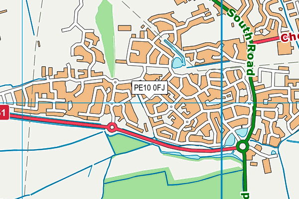 PE10 0FJ map - OS VectorMap District (Ordnance Survey)