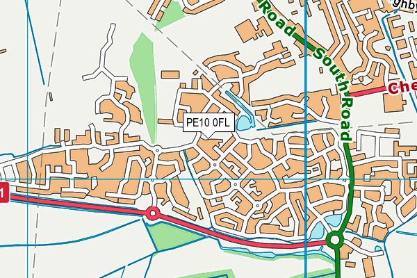 PE10 0FL map - OS VectorMap District (Ordnance Survey)