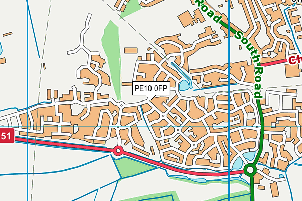 PE10 0FP map - OS VectorMap District (Ordnance Survey)