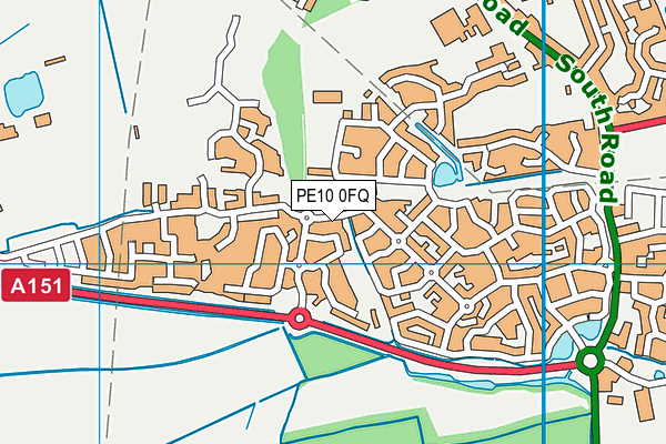 PE10 0FQ map - OS VectorMap District (Ordnance Survey)