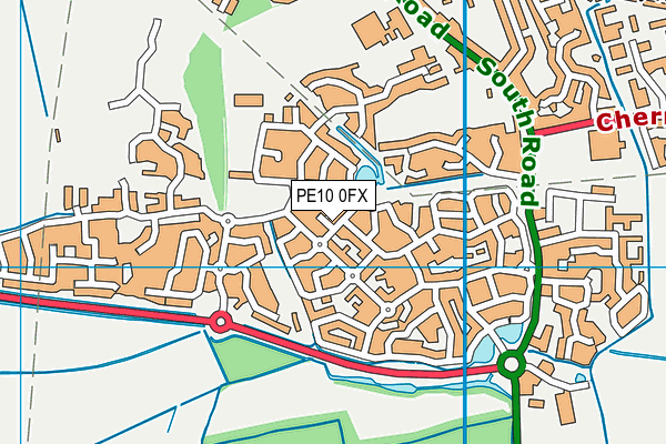 PE10 0FX map - OS VectorMap District (Ordnance Survey)