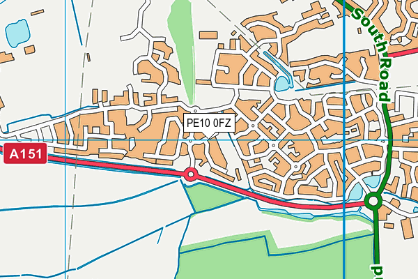 PE10 0FZ map - OS VectorMap District (Ordnance Survey)