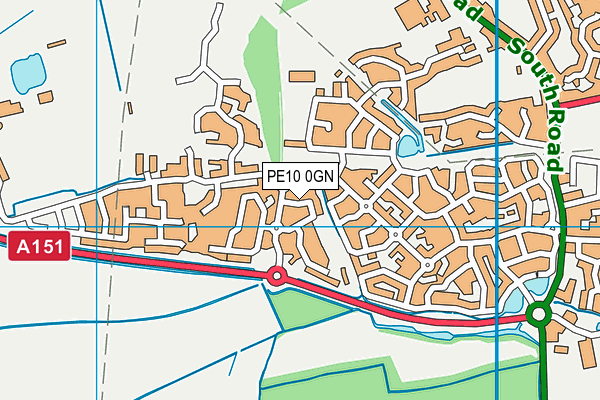 PE10 0GN map - OS VectorMap District (Ordnance Survey)