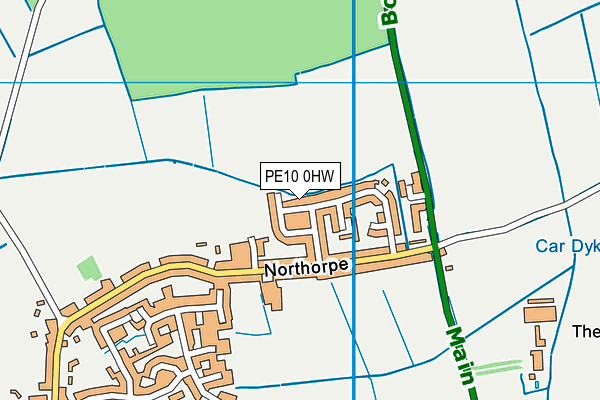 PE10 0HW map - OS VectorMap District (Ordnance Survey)
