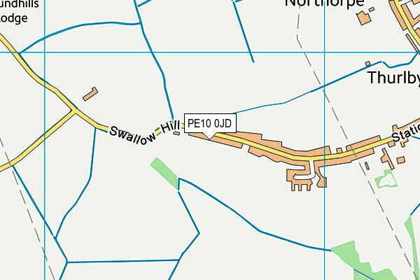 PE10 0JD map - OS VectorMap District (Ordnance Survey)