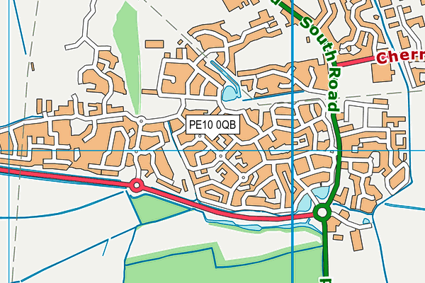 PE10 0QB map - OS VectorMap District (Ordnance Survey)