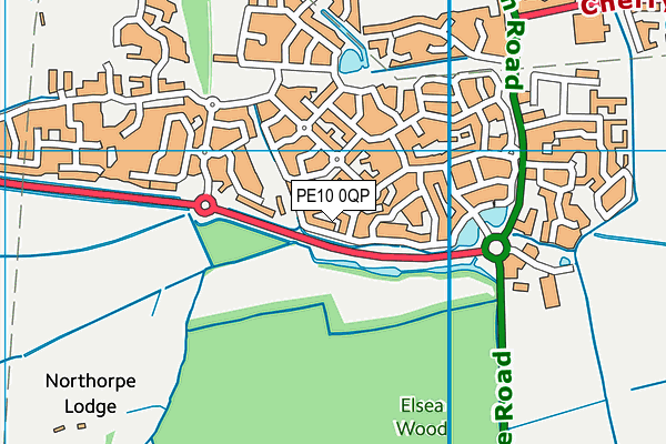 PE10 0QP map - OS VectorMap District (Ordnance Survey)
