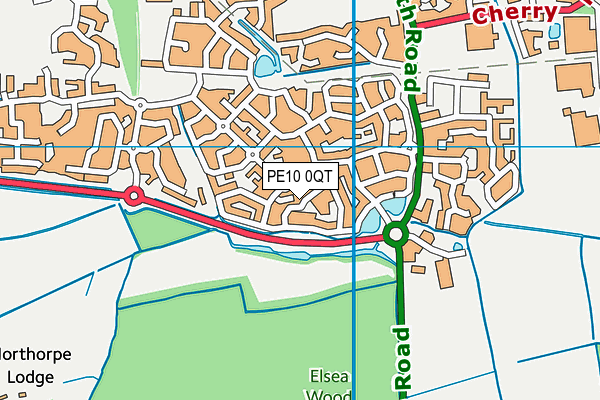 PE10 0QT map - OS VectorMap District (Ordnance Survey)