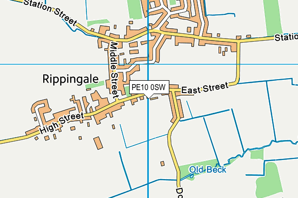 PE10 0SW map - OS VectorMap District (Ordnance Survey)