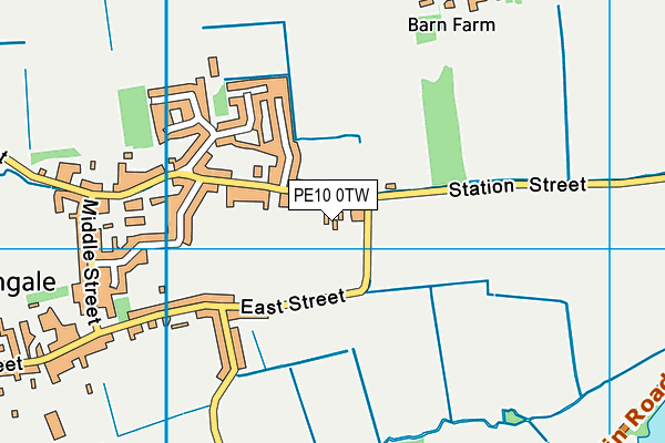PE10 0TW map - OS VectorMap District (Ordnance Survey)