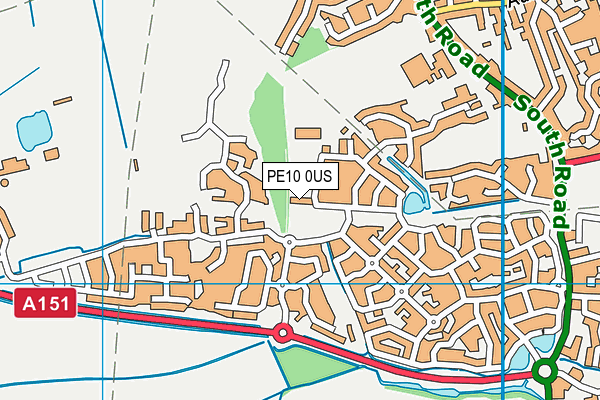 PE10 0US map - OS VectorMap District (Ordnance Survey)